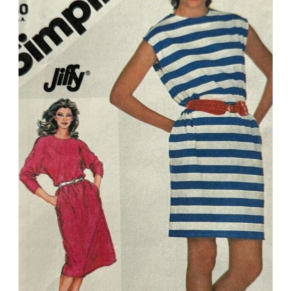 Simplicity 5924 Pattern Jiffy Dress Miss 10 Pockets Summer Casual 80s Knit